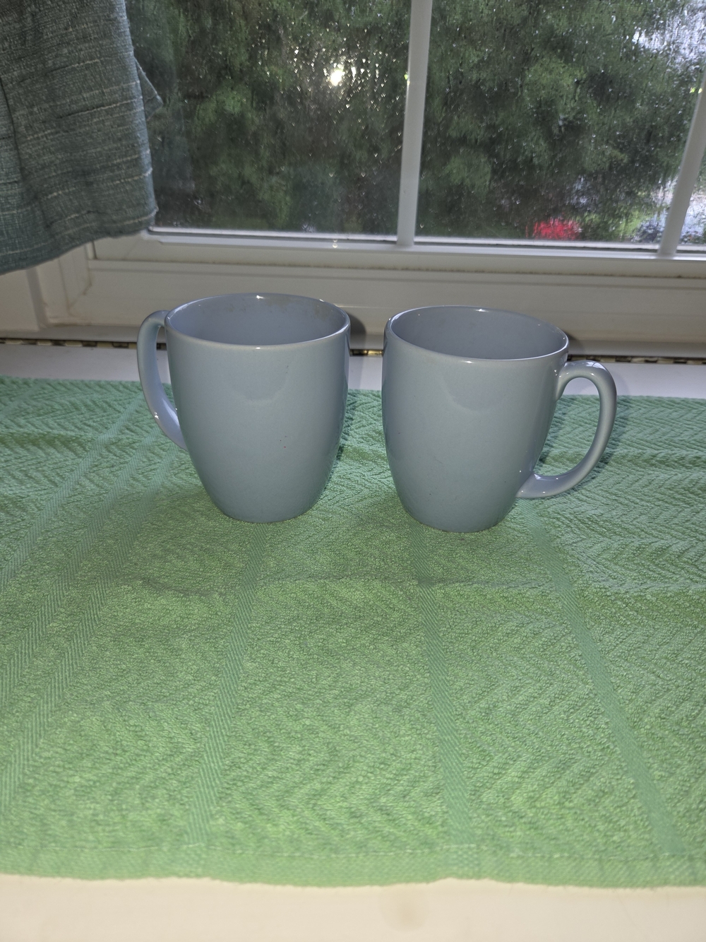 Corelle Light Blue Ceramic Mugs - Pair